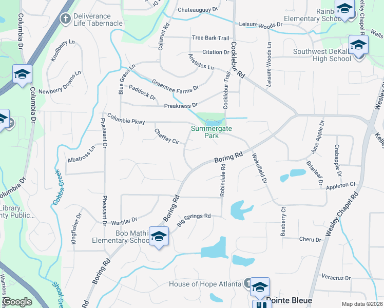 map of restaurants, bars, coffee shops, grocery stores, and more near 3657 Donavan Court in Decatur