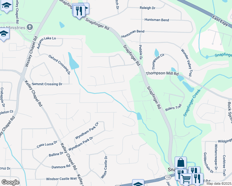 map of restaurants, bars, coffee shops, grocery stores, and more near 4329 Wesley Way in Decatur