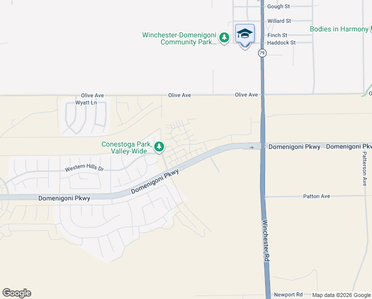 map of restaurants, bars, coffee shops, grocery stores, and more near 29352 Oceanside Drive in Winchester