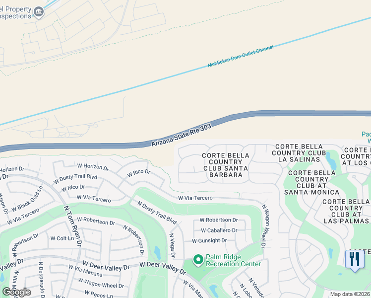 map of restaurants, bars, coffee shops, grocery stores, and more near 13827 West Junipero Drive in Sun City West