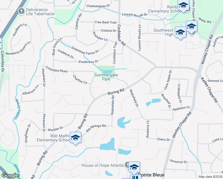 map of restaurants, bars, coffee shops, grocery stores, and more near 3718 Boring Road in Decatur