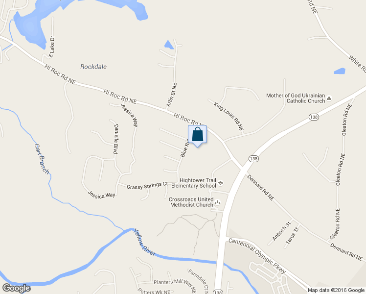 map of restaurants, bars, coffee shops, grocery stores, and more near 2220 Blue Ridge Lane in Conyers