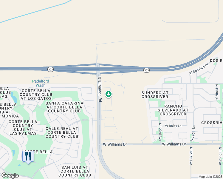 map of restaurants, bars, coffee shops, grocery stores, and more near 23269 North 126th Drive in Sun City