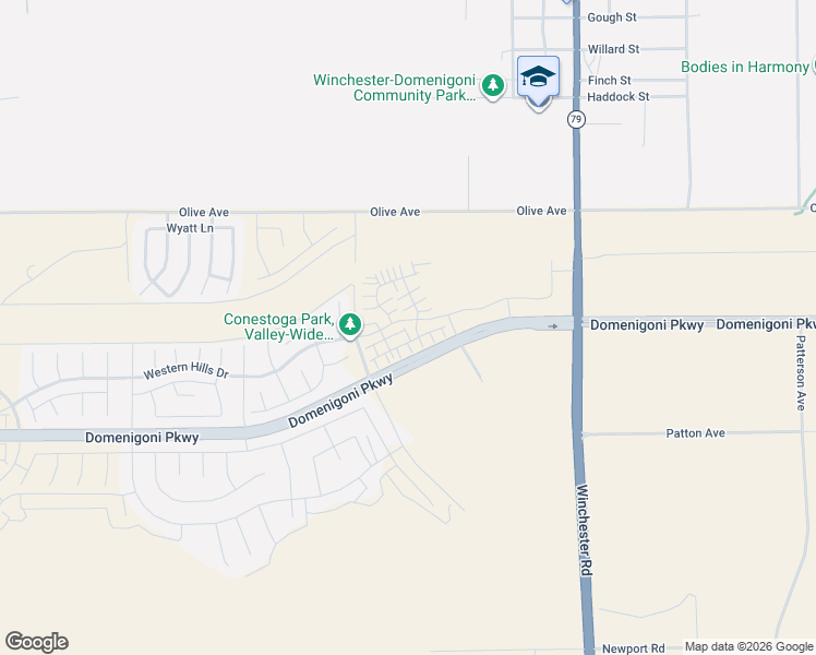 map of restaurants, bars, coffee shops, grocery stores, and more near 29328 Oceanside Drive in Winchester