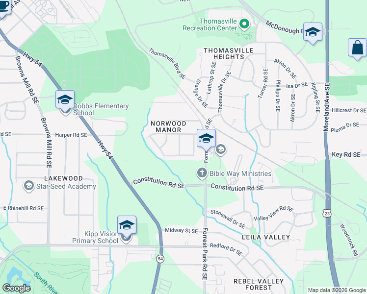 map of restaurants, bars, coffee shops, grocery stores, and more near 2129 Rachael Street Southeast in Atlanta