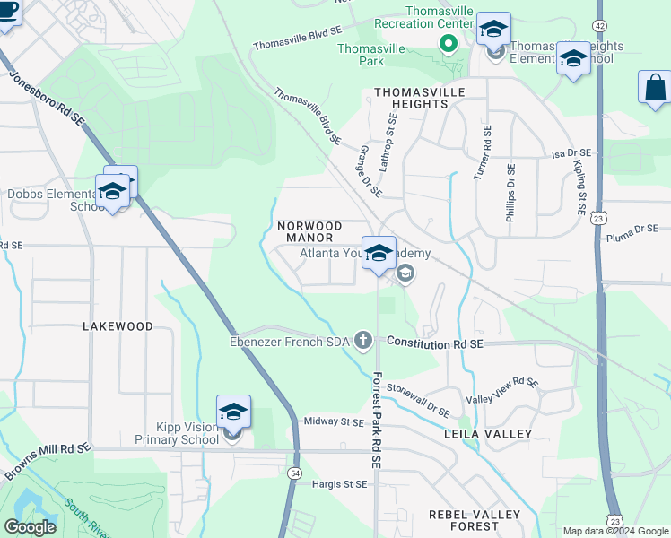 map of restaurants, bars, coffee shops, grocery stores, and more near 846 Haven Street Southeast in Atlanta
