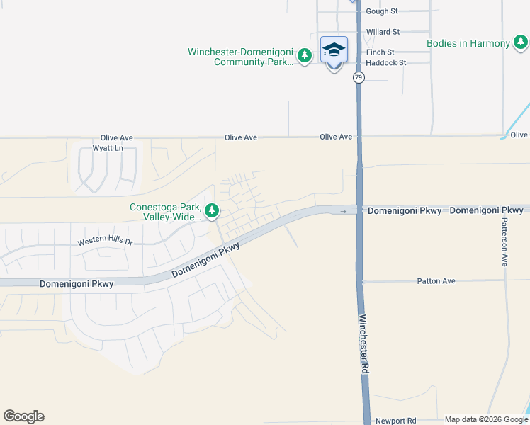 map of restaurants, bars, coffee shops, grocery stores, and more near 32852 Manhattan Avenue in Menifee