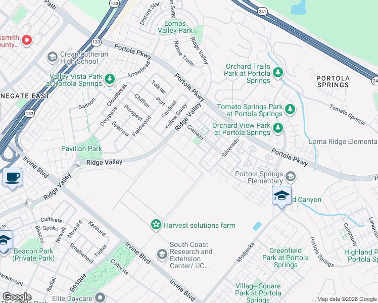 map of restaurants, bars, coffee shops, grocery stores, and more near 37 White Sage in Irvine