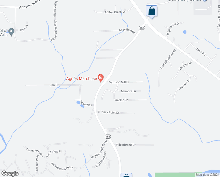 map of restaurants, bars, coffee shops, grocery stores, and more near 2706 Jacob Lane in Douglasville