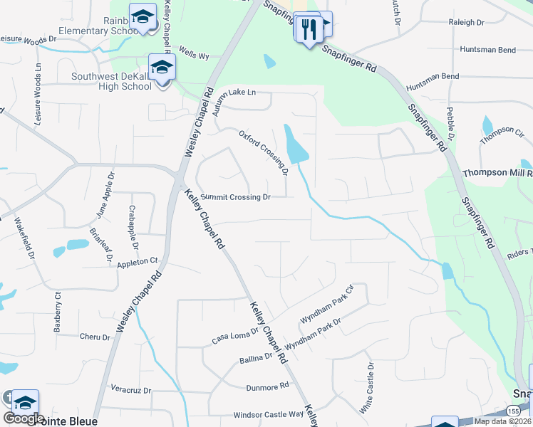 map of restaurants, bars, coffee shops, grocery stores, and more near 4196 Liffey Lane in Decatur