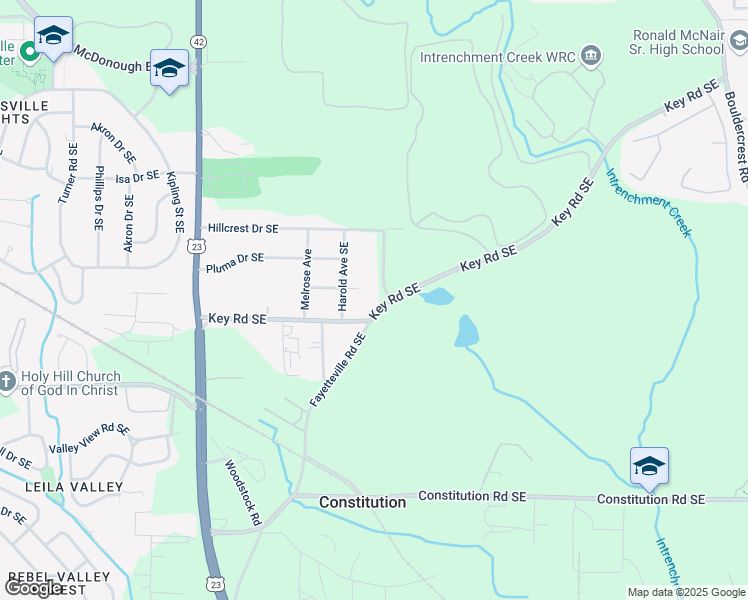 map of restaurants, bars, coffee shops, grocery stores, and more near 1202 Key Road Southeast in Atlanta
