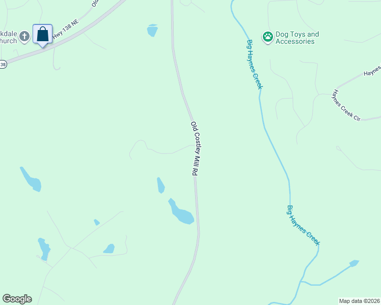 map of restaurants, bars, coffee shops, grocery stores, and more near 2012 Old Costley Mill Road in Conyers
