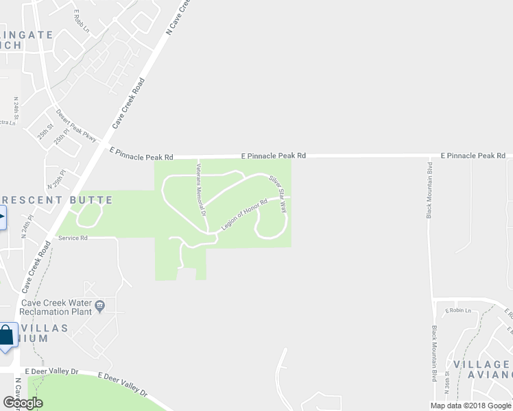 map of restaurants, bars, coffee shops, grocery stores, and more near Silver Star Way in Phoenix