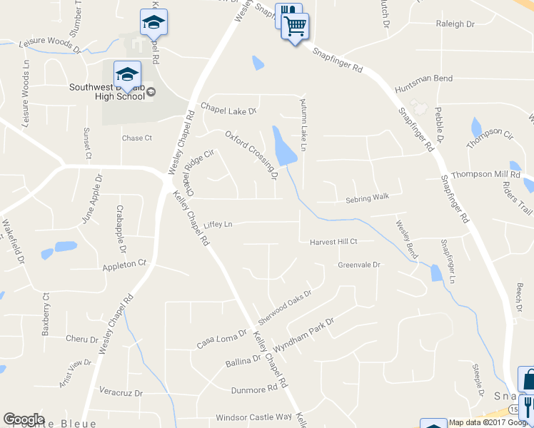 map of restaurants, bars, coffee shops, grocery stores, and more near 4196 Liffey Lane in Decatur