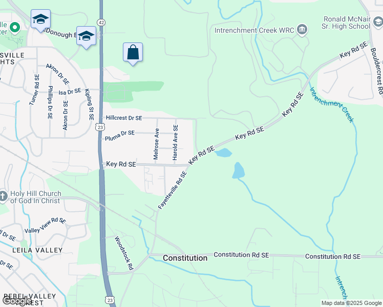 map of restaurants, bars, coffee shops, grocery stores, and more near 1202 Key Road Southeast in Atlanta