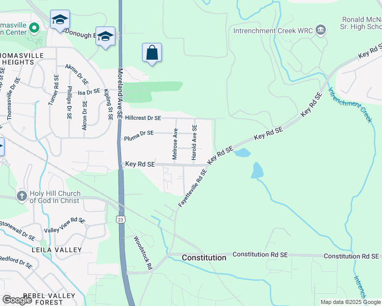 map of restaurants, bars, coffee shops, grocery stores, and more near 3070 Harold Avenue Southeast in Atlanta