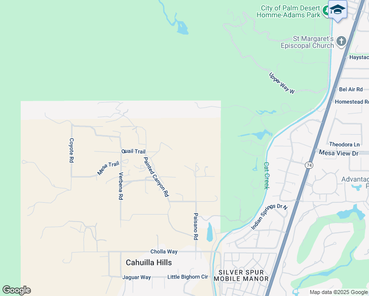 map of restaurants, bars, coffee shops, grocery stores, and more near 71800 Quail Trail in Palm Desert