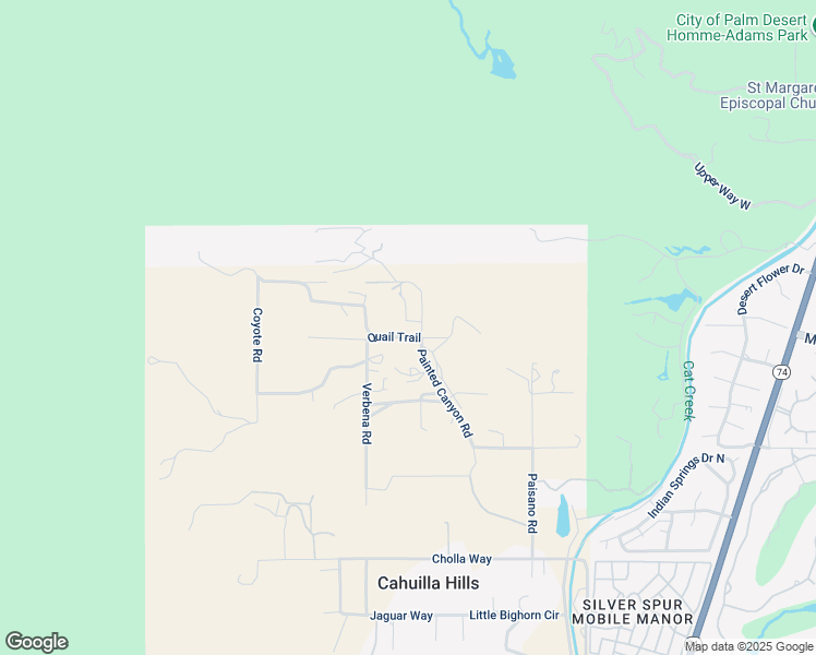 map of restaurants, bars, coffee shops, grocery stores, and more near 71530 Quail Trail in Palm Desert