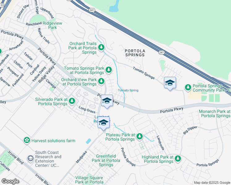 map of restaurants, bars, coffee shops, grocery stores, and more near 151 Desert Bloom in Irvine