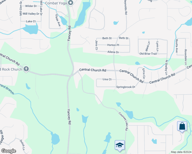 map of restaurants, bars, coffee shops, grocery stores, and more near 5090 Lisa Court in Douglasville