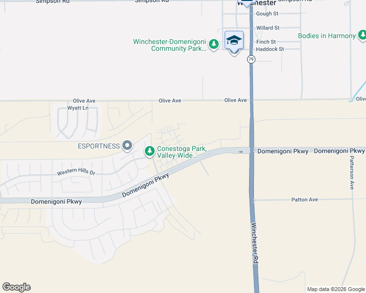 map of restaurants, bars, coffee shops, grocery stores, and more near 29286 Victoria Beach Boulevard in Winchester
