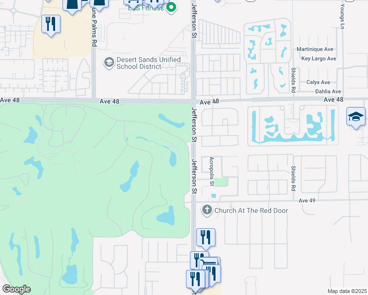 map of restaurants, bars, coffee shops, grocery stores, and more near 79959 Rancho La Quinta Drive in La Quinta