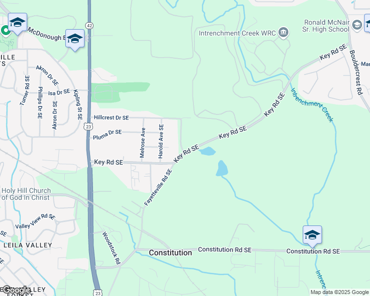 map of restaurants, bars, coffee shops, grocery stores, and more near 1220 Key Road Southeast in Atlanta