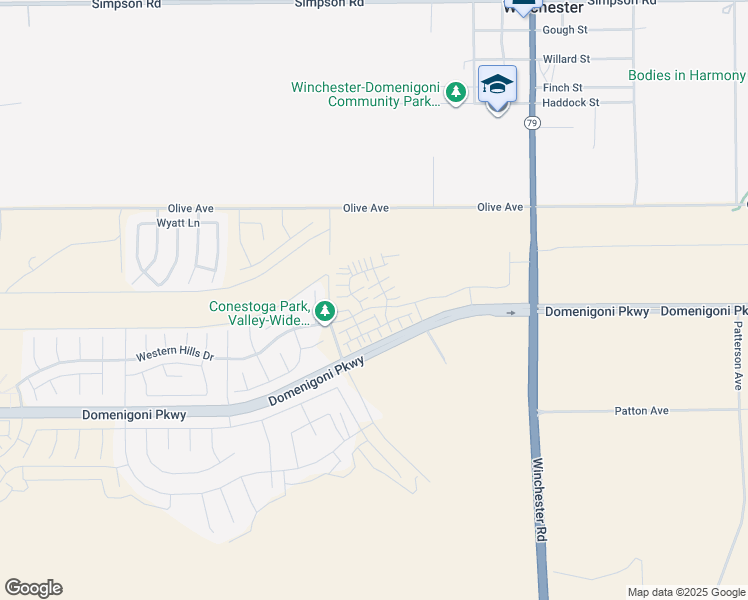 map of restaurants, bars, coffee shops, grocery stores, and more near 29219 Victoria Beach Boulevard in Winchester