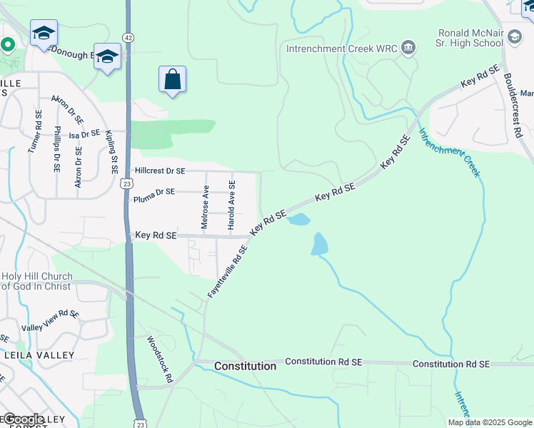 map of restaurants, bars, coffee shops, grocery stores, and more near 1220 Key Road Southeast in Atlanta