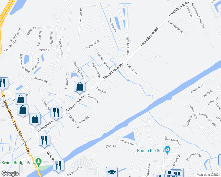 map of restaurants, bars, coffee shops, grocery stores, and more near 5023 Young William Road in Myrtle Beach