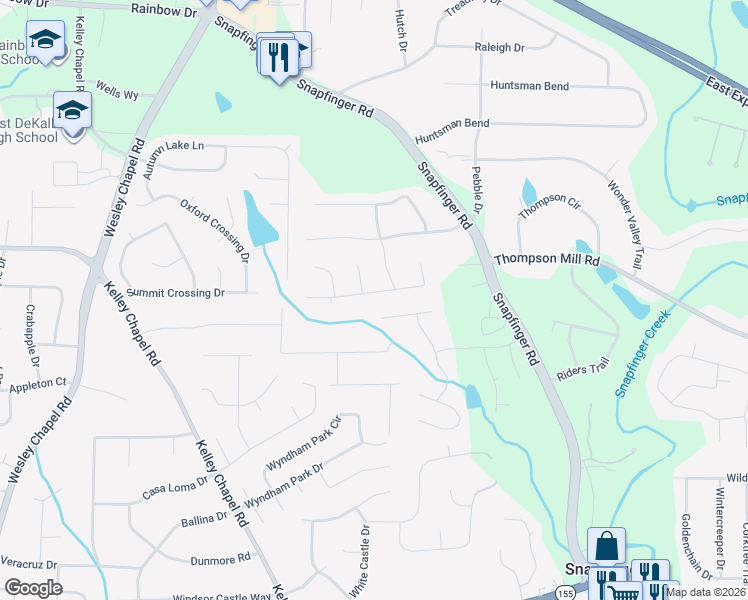 map of restaurants, bars, coffee shops, grocery stores, and more near 4309 Wesley Way in Decatur