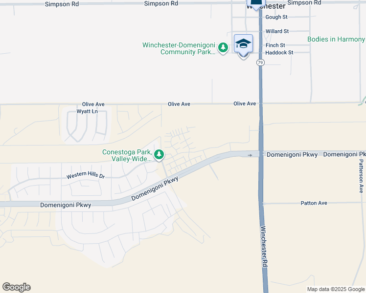 map of restaurants, bars, coffee shops, grocery stores, and more near 29225 Victoria Beach Boulevard in Winchester