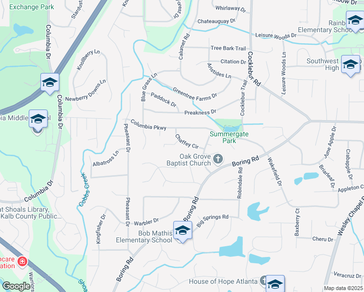 map of restaurants, bars, coffee shops, grocery stores, and more near 3031 Chaffey Circle in Decatur
