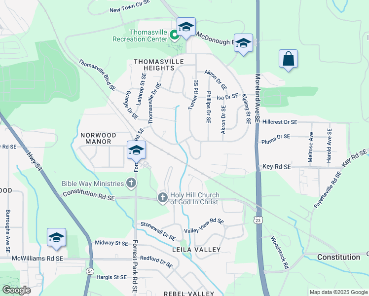 map of restaurants, bars, coffee shops, grocery stores, and more near in Atlanta
