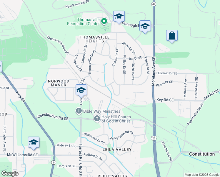 map of restaurants, bars, coffee shops, grocery stores, and more near in Atlanta