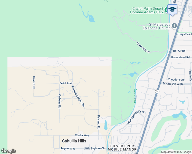 map of restaurants, bars, coffee shops, grocery stores, and more near 71800 Quail Trail in Palm Desert