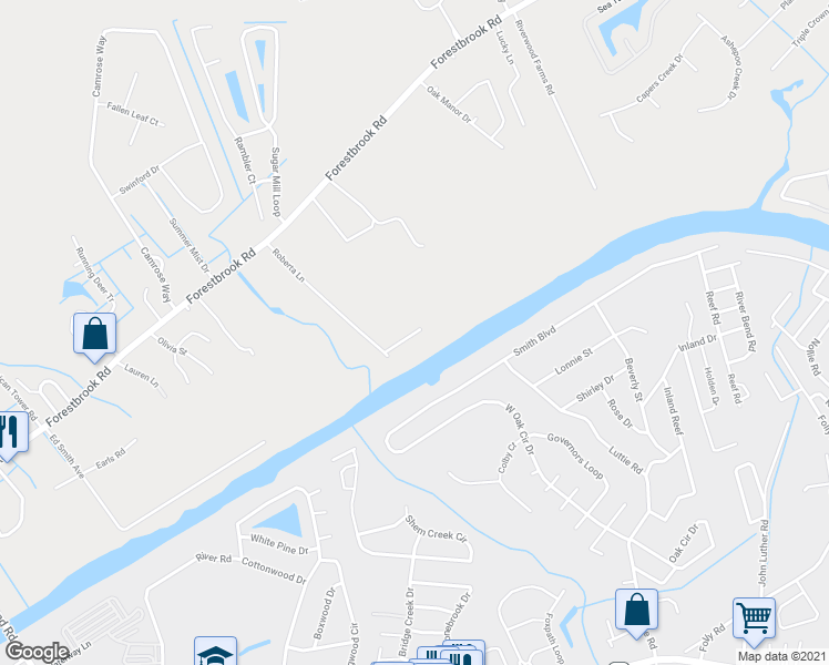 map of restaurants, bars, coffee shops, grocery stores, and more near 3686 Chapel Lane in Myrtle Beach