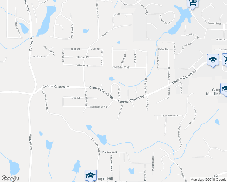 map of restaurants, bars, coffee shops, grocery stores, and more near 3996 Erica Circle in Douglasville