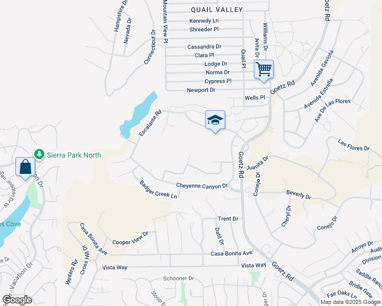 map of restaurants, bars, coffee shops, grocery stores, and more near 23686 Eldorado Way in Menifee