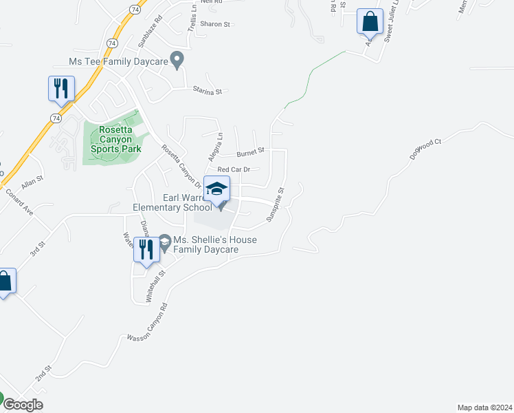 map of restaurants, bars, coffee shops, grocery stores, and more near 41012 Seafoam Circle in Lake Elsinore
