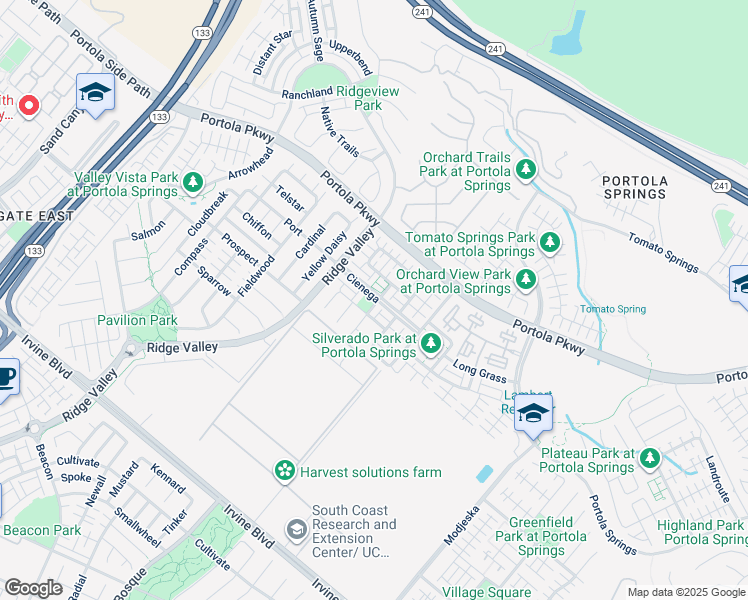map of restaurants, bars, coffee shops, grocery stores, and more near 64 White Sage in Irvine