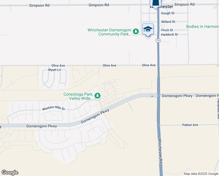 map of restaurants, bars, coffee shops, grocery stores, and more near 29147 Victoria Beach Boulevard in Winchester