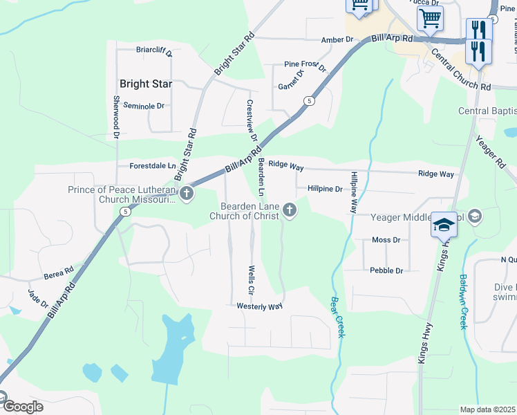 map of restaurants, bars, coffee shops, grocery stores, and more near 4007 Wells Circle in Douglasville