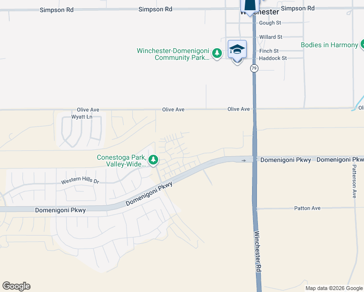 map of restaurants, bars, coffee shops, grocery stores, and more near 29166 Victoria Beach Boulevard in Winchester