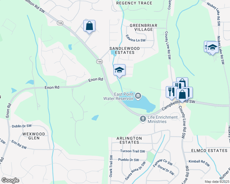 map of restaurants, bars, coffee shops, grocery stores, and more near 4771 Campbellton Road Southwest in Atlanta