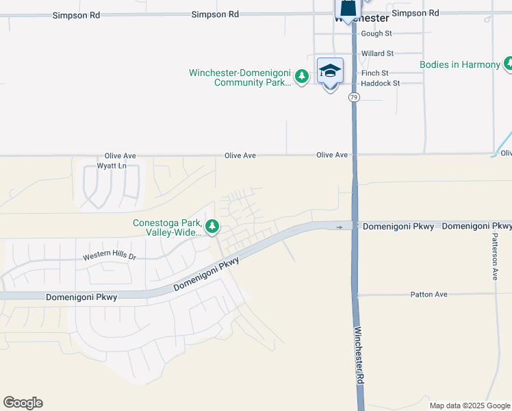 map of restaurants, bars, coffee shops, grocery stores, and more near 29190 Victoria Beach Boulevard in Winchester