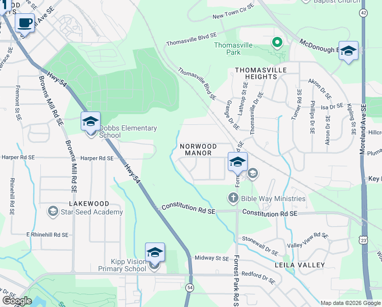map of restaurants, bars, coffee shops, grocery stores, and more near 751 Lee Andrews Avenue Southeast in Atlanta