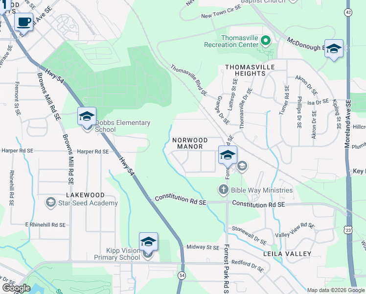 map of restaurants, bars, coffee shops, grocery stores, and more near 751 Lee Andrews Avenue Southeast in Atlanta