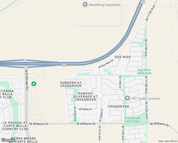 map of restaurants, bars, coffee shops, grocery stores, and more near 12160 West Electra Lane in Sun City