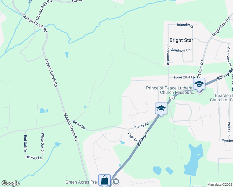 map of restaurants, bars, coffee shops, grocery stores, and more near 6881 Hickory Hollow Drive in Douglasville